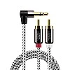 CableCreation 3.5mm to RCA Cable, Angle 3.5mm Male to 2RCA Male Auxiliary Stereo Audio Y Splitter Gold-Plated,1.6ft/0.5m CableCreation 3.5mm to RCA Cable, Angle 3.5mm Male to 2RCA Male Auxiliary Stereo Audio Y Splitter Gold-Plated,1.6ft/0.5m