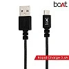 boAt Micro USB 500 Tangle-free, Sturdy Micro USB Cable with 2.4A Fast Charging & 480mbps Data Transmission 1.5m Length Black) boAt Micro USB 500 Tangle-free, Sturdy Micro USB Cable with 2.4A Fast Charging & 480mbps Data Transmission 1.5m Length Black)