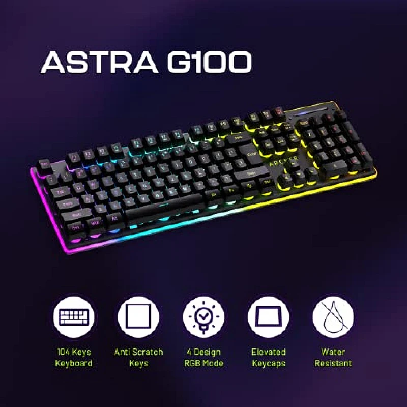 Archer Tech Lab Astra G100 Semi Mechanical Keyboard, Black Archer Tech Lab Astra G100 Semi Mechanical Keyboard, Black
