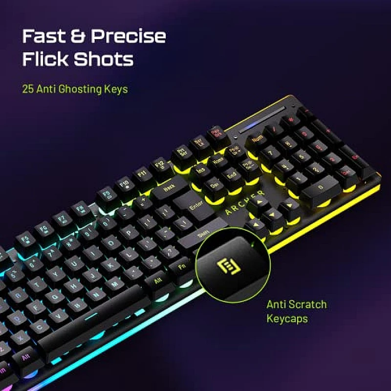 Archer Tech Lab Astra G100 Semi Mechanical Keyboard, Black Archer Tech Lab Astra G100 Semi Mechanical Keyboard, Black