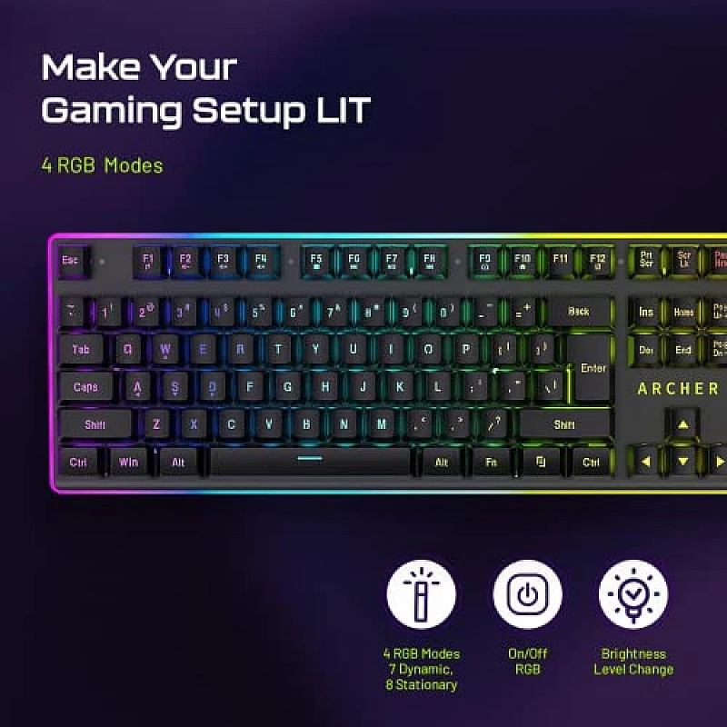 Archer Tech Lab Astra G100 Semi Mechanical Keyboard, Black Archer Tech Lab Astra G100 Semi Mechanical Keyboard, Black