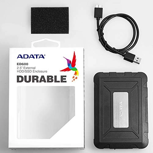 ADATA ED600 2.5 USB 3.2 Gen1 External Enclosure Cover Case for SSD and HDD - AED600-U31-CBK (Black)