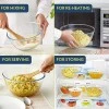Borosil Glass Serving And Mixing Bowls With Lids, Oven and Microwave Safe Bowls, Set of 3 Borosilicate Glass, Clear Borosil Glass Serving And Mixing Bowls With Lids, Oven and Microwave Safe Bowls, Set of 3 Borosilicate Glass, Clear