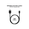 Motorola 15 W Single Port Wall Charger For Smartphones, Tablets, Digital Cameras With Usb Type C Cable - Black