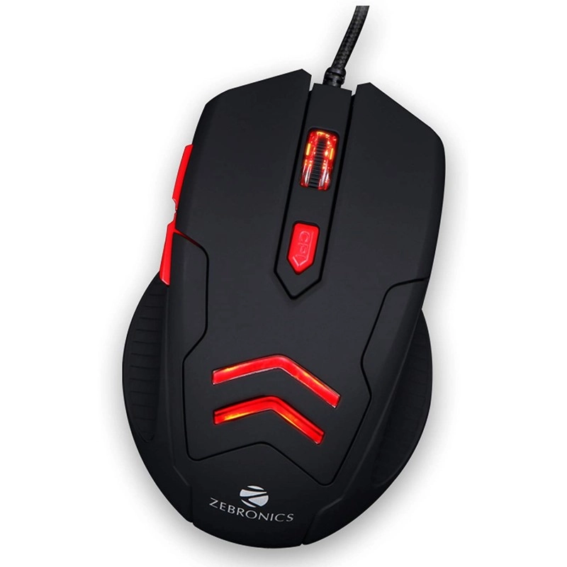 Zebronics Zeb Feather - Premium USB Gaming Mouse with 6 Buttons, Upto 3200 DPI and Anti Slip Mouse Pad- Zebronics Zeb Feather - Premium USB Gaming Mouse with 6 Buttons, Upto 3200 DPI and Anti Slip Mouse Pad-