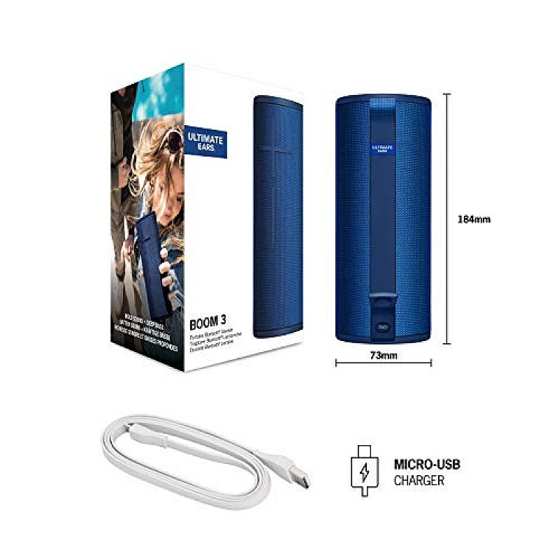 Ultimate Ears, Boom 3 Wireless Bluetooth Speaker, Bold Sound 15-Hour Battery Lagoon Blue Ultimate Ears, Boom 3 Wireless Bluetooth Speaker, Bold Sound 15-Hour Battery Lagoon Blue
