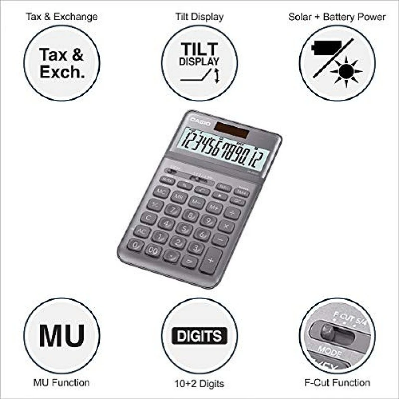 Casio JW-200SC-GY Premium & Stylish Calculator (Grey) Casio JW-200SC-GY Premium & Stylish Calculator (Grey)