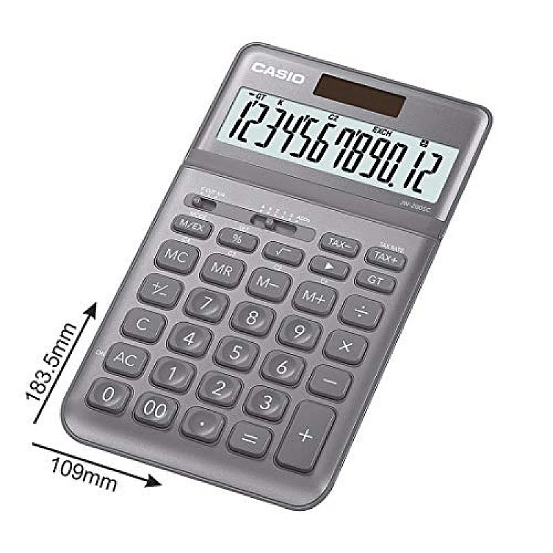 Casio JW-200SC-GY Premium & Stylish Calculator (Grey) Casio JW-200SC-GY Premium & Stylish Calculator (Grey)