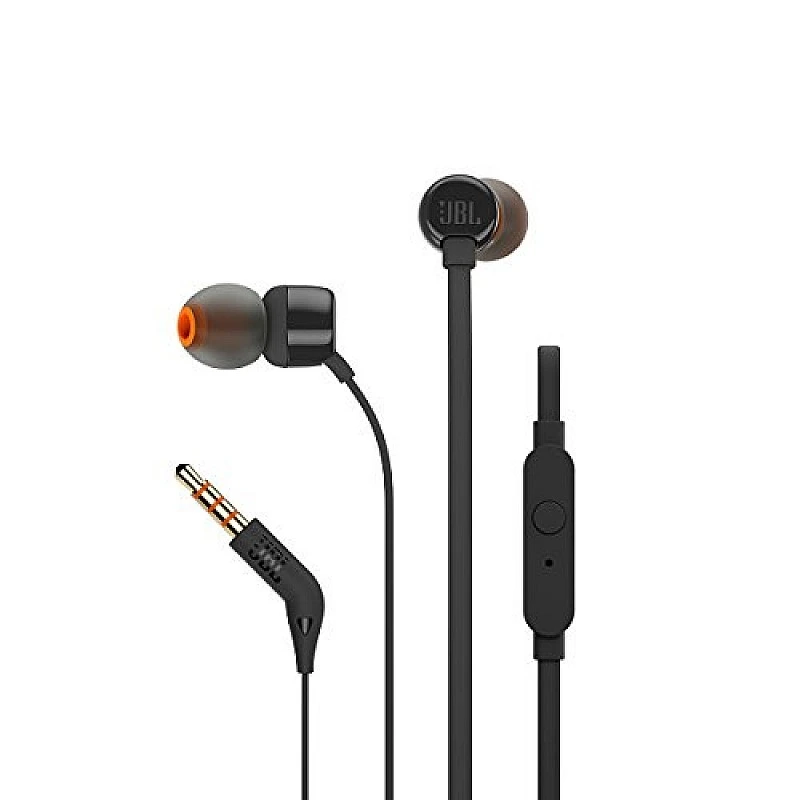 JBL T160 in-Ear Headphones with Mic (Black) JBL T160 in-Ear Headphones with Mic (Black)
