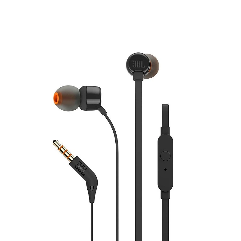 JBL T160 in-Ear Headphones with Mic (Black) JBL T160 in-Ear Headphones with Mic (Black)