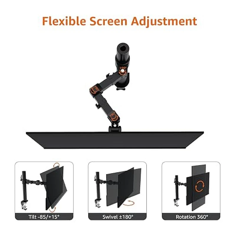 AmazonBasics Monitor Stand, Height Adjustable Arm Mount- Steel AmazonBasics Monitor Stand, Height Adjustable Arm Mount- Steel