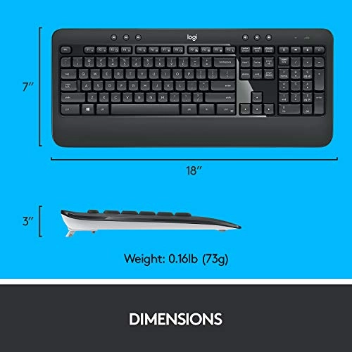 Logitech MK540 Wireless Keyboard and Mouse Combo for Windows, 2.4 GHz Wireless with Unifying USB-Receiver