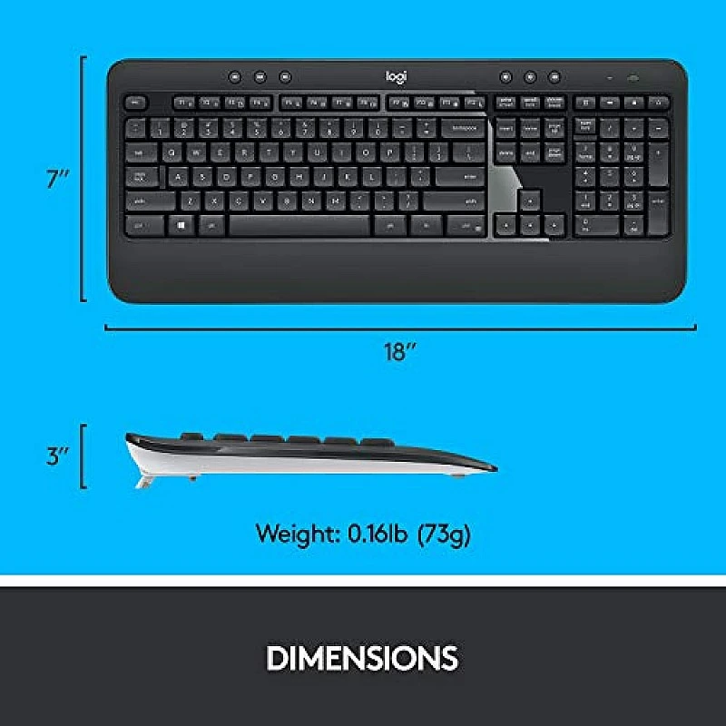 Logitech MK540 Wireless Keyboard and Mouse Combo for Windows, 2.4 GHz Wireless with Unifying USB-Receiver Logitech MK540 Wireless Keyboard and Mouse Combo for Windows, 2.4 GHz Wireless with Unifying USB-Receiver