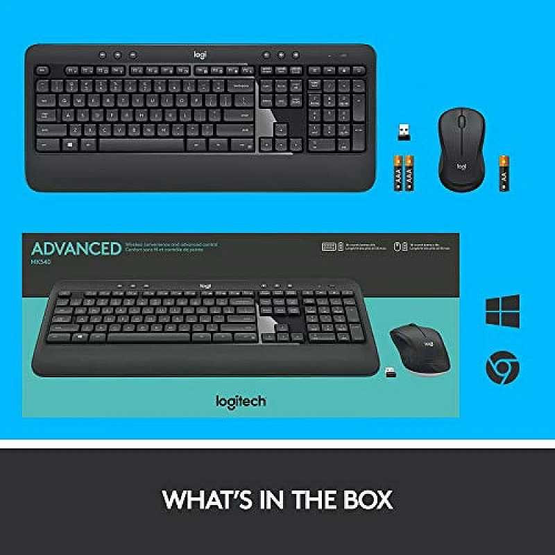 Logitech MK540 Wireless Keyboard and Mouse Combo for Windows, 2.4 GHz Wireless with Unifying USB-Receiver Logitech MK540 Wireless Keyboard and Mouse Combo for Windows, 2.4 GHz Wireless with Unifying USB-Receiver