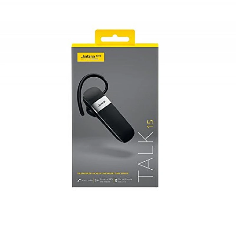 Jabra Talk 15 Wireless Bluetooth On Ear Headset with Mic Black Jabra Talk 15 Wireless Bluetooth On Ear Headset with Mic Black