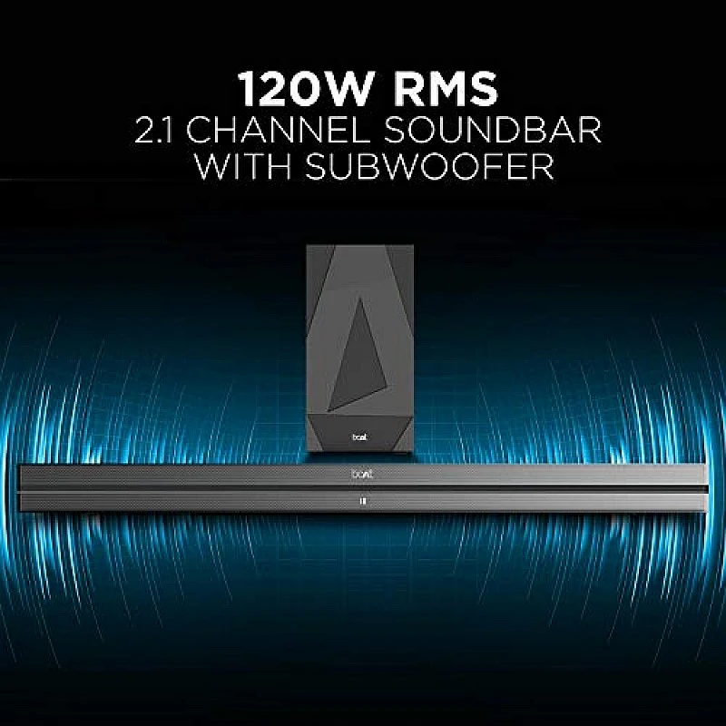 boAt Aavante Bar 1500 2.1 Channel Home Theatre Soundbar with 120W Signature Sound, Wired Subwoofer, Multiple Connectivity Modes, Entertainment (Black) boAt Aavante Bar 1500 2.1 Channel Home Theatre Soundbar with 120W Signature Sound, Wired Subwoofer, Multiple Connectivity Modes, Entertainment (Black)