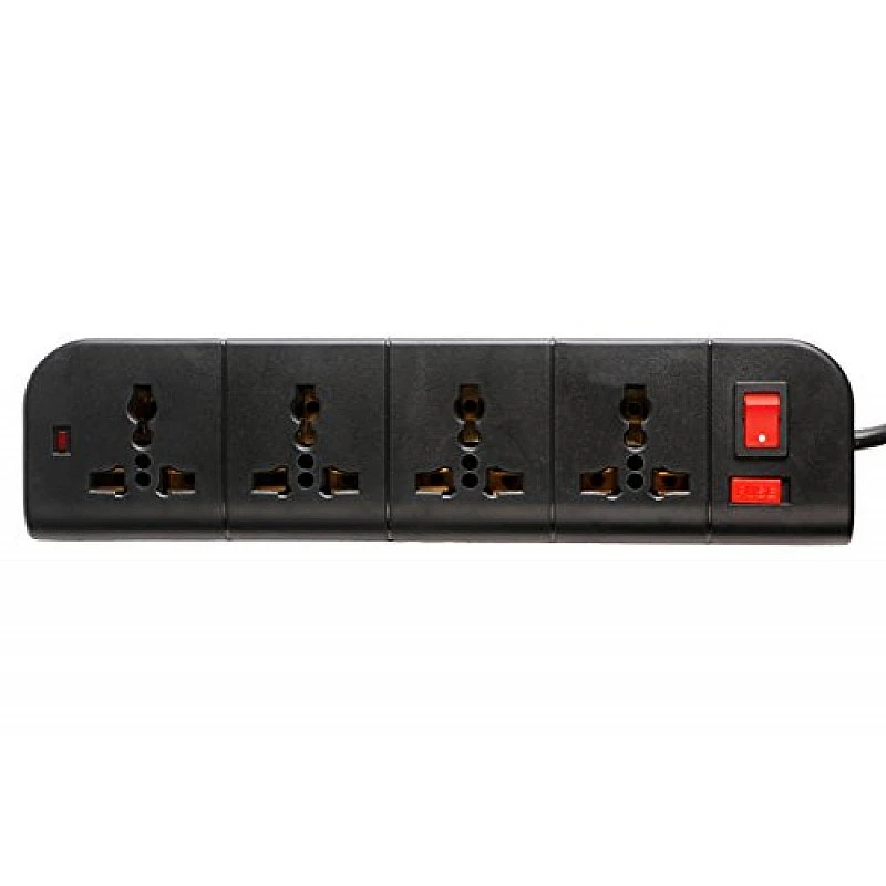 Live Tech PS07 Power Strip with 4 Sockets Rust Free, 6ft (1.8 Meter) Extension Cord 3 Pin Plug Spike Guard ABS Virgin Plastic Material (Black) Live Tech PS07 Power Strip with 4 Sockets Rust Free, 6ft (1.8 Meter) Extension Cord 3 Pin Plug Spike Guard ABS Virgin Plastic Material (Black)