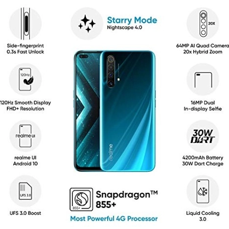 Realme X3 (Glacier Blue, 8GB RAM 128 GB Refurbished