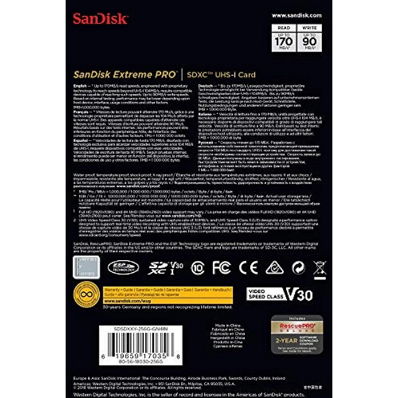 SanDisk 128GB Extreme Pro SDXC UHS-I Card - C10, U3, V30, 4K UHD, SD Card - SDSDXXY-128G-GN4IN SanDisk 128GB Extreme Pro SDXC UHS-I Card - C10, U3, V30, 4K UHD, SD Card - SDSDXXY-128G-GN4IN