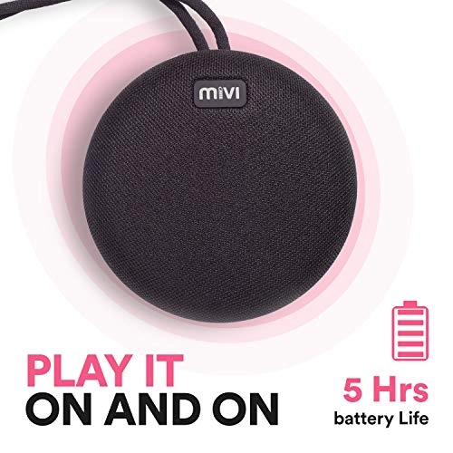 Mivi Roam Ultra-Portable Wireless Speaker with HD Sound, Booming Bass and 5Watts Peak Output-Black Mivi Roam Ultra-Portable Wireless Speaker with HD Sound, Booming Bass and 5Watts Peak Output-Black