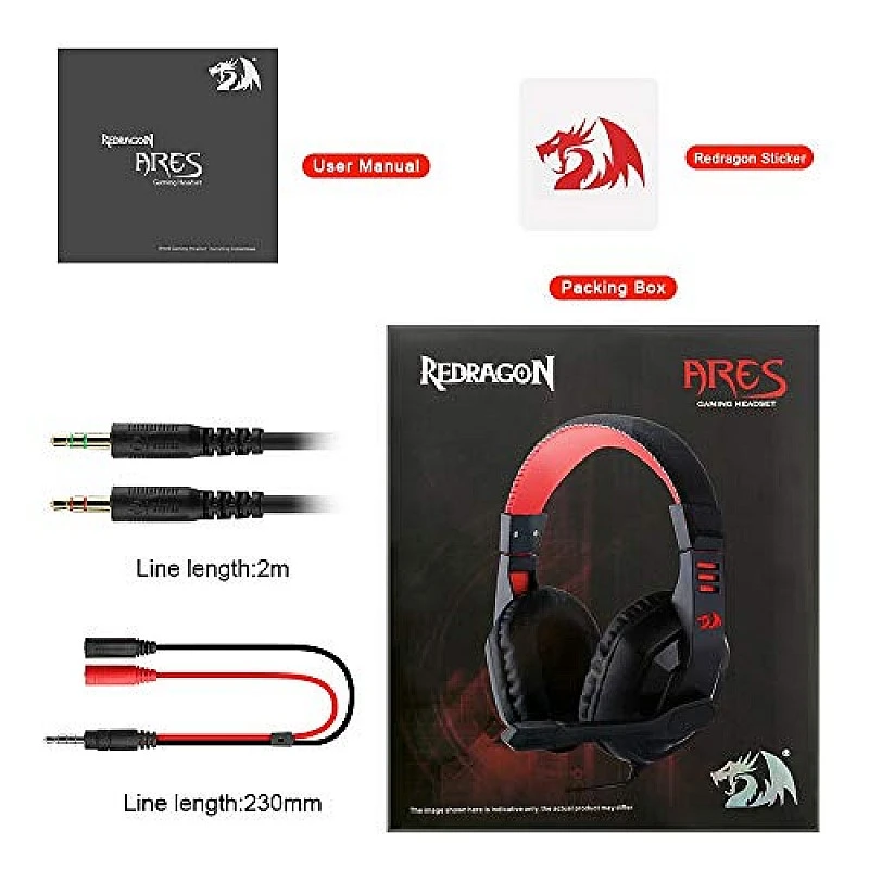 Redragon H120 Wired Over-Ear Gaming Headset with Microphone (Black) Redragon H120 Wired Over-Ear Gaming Headset with Microphone (Black)