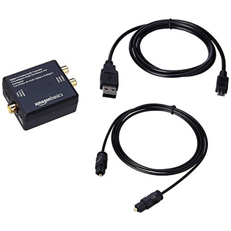 amazon basics Digital Optical Coax to Analog RCA Audio Converter Adapter with Fiber Cable amazon basics Digital Optical Coax to Analog RCA Audio Converter Adapter with Fiber Cable