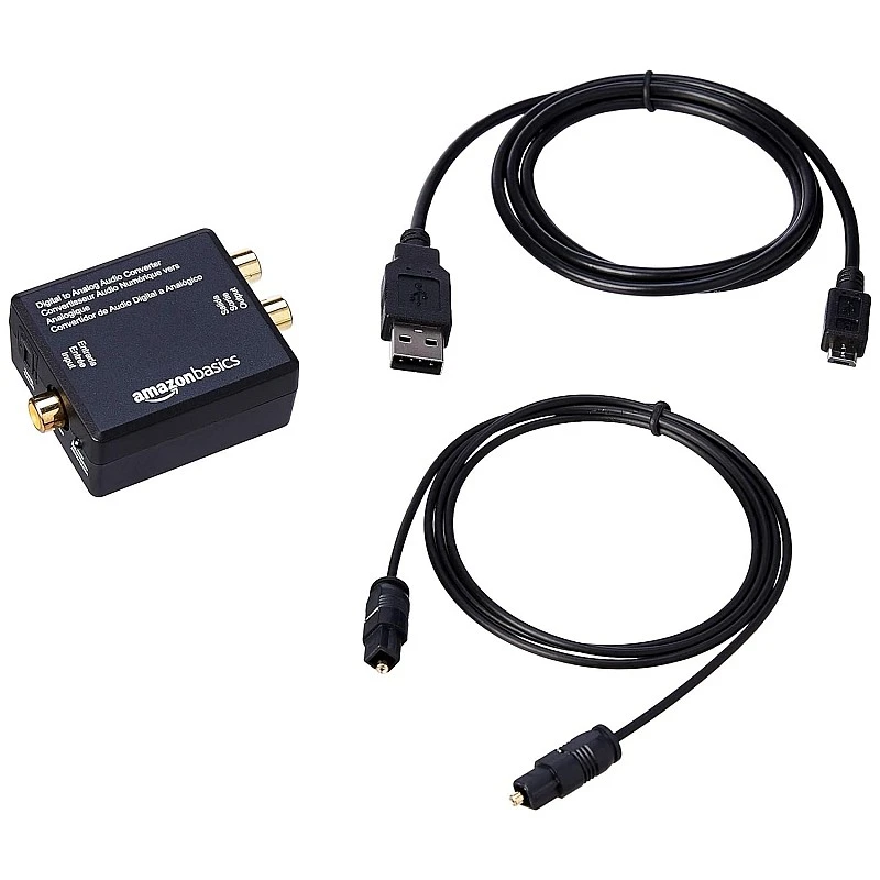 amazon basics Digital Optical Coax to Analog RCA Audio Converter Adapter with Fiber Cable amazon basics Digital Optical Coax to Analog RCA Audio Converter Adapter with Fiber Cable