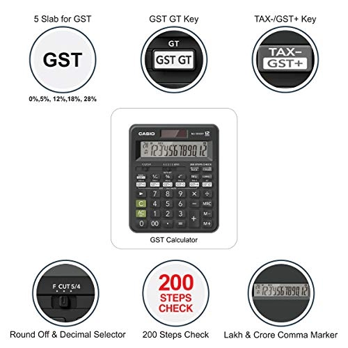 Casio MJ-120GST GST Calculator (Black)