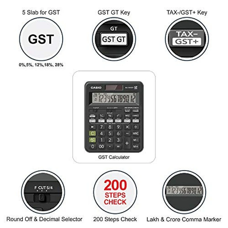 Casio MJ-120GST GST Calculator (Black) Casio MJ-120GST GST Calculator (Black)