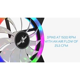 Redgear Turbo F-1 Case Cooling Fan with auto RGB for PC Black