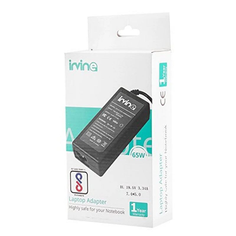 Irvine 65 Watt 19.5V-3.34A Laptop USB Charger with Power Cord Compatible with DELL Black Irvine 65 Watt 19.5V-3.34A Laptop USB Charger with Power Cord Compatible with DELL Black