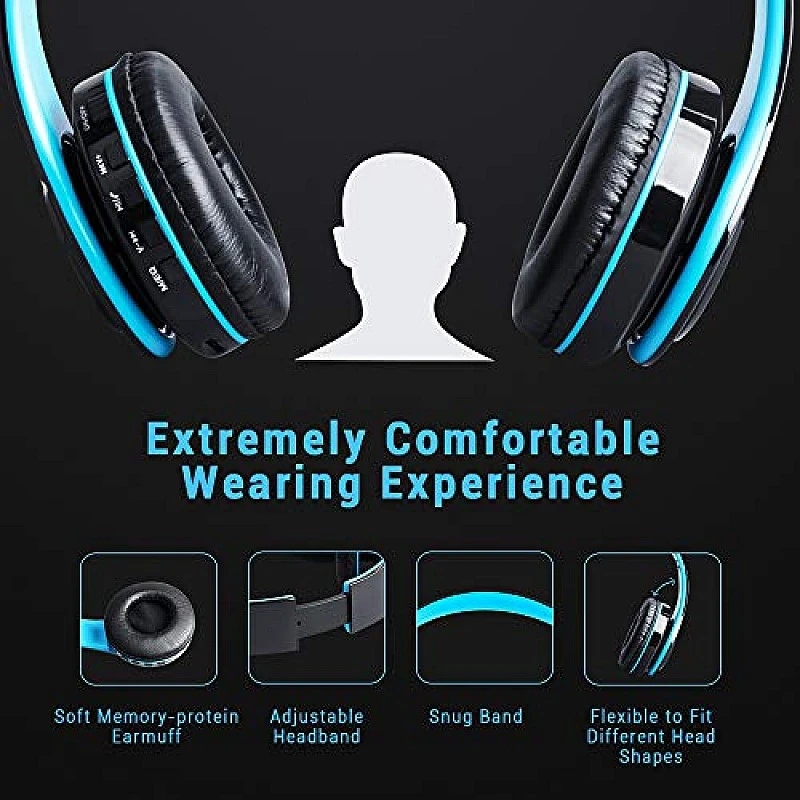 Maono AU-D422L Over-Ear Bluetooth Wireless Headphones with Built in Mic (Blue and Black) Maono AU-D422L Over-Ear Bluetooth Wireless Headphones with Built in Mic (Blue and Black)