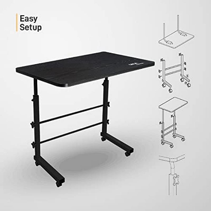 Gizga Essentials Multi-Purpose Height-Adjustable Laptop Table, Ergonomic Study Table, Portable, with Docking for Tablet, Black Gizga Essentials Multi-Purpose Height-Adjustable Laptop Table, Ergonomic Study Table, Portable, with Docking for Tablet, Black