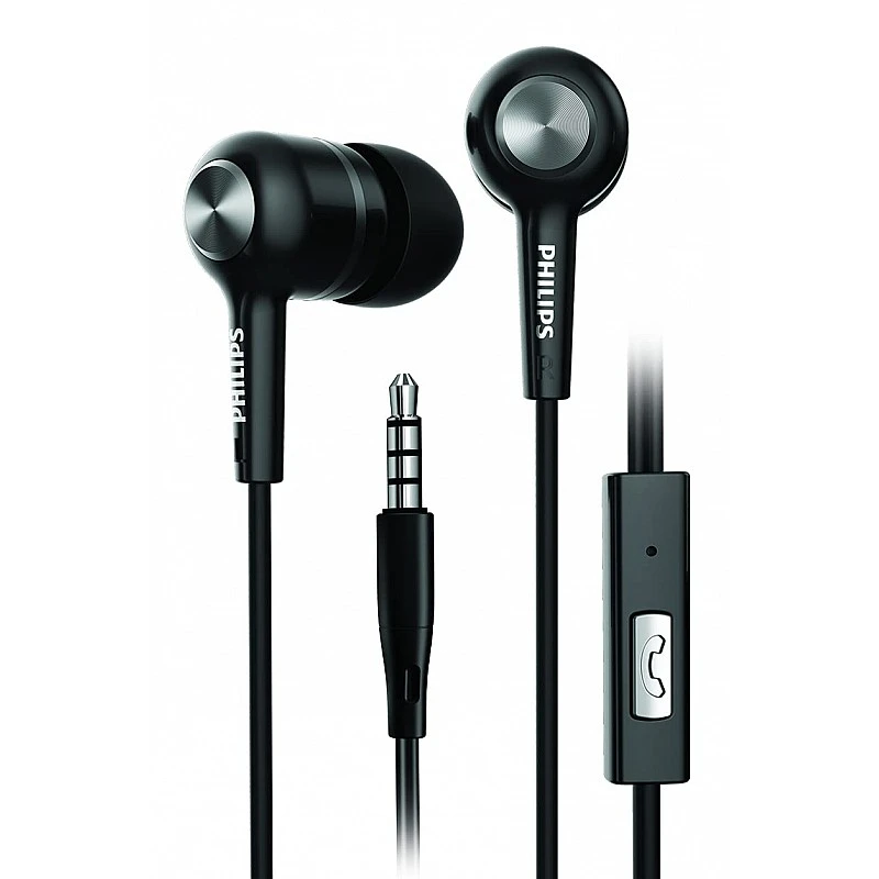 Philips Audio SHE1505 Wired in Ear Earphones with Mic (Black)- Philips Audio SHE1505 Wired in Ear Earphones with Mic (Black)-