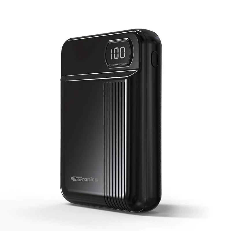Portronics Indo 10D 10,000 mAh Power Bank Dual Input(Type C + Micro USB) and Dual Output with Display (Black) Portronics Indo 10D 10,000 mAh Power Bank Dual Input(Type C + Micro USB) and Dual Output with Display (Black)