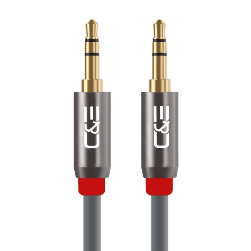 C&E CNE722887 50ft(15.2M) 3.5mm Aux Male to Male Extension Stereo Audio Cable Grey C&E CNE722887 50ft(15.2M) 3.5mm Aux Male to Male Extension Stereo Audio Cable Grey