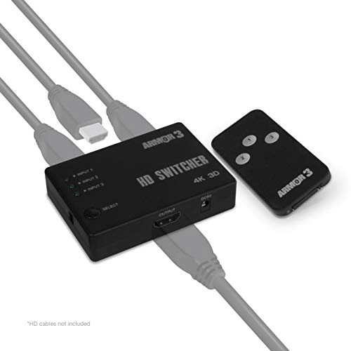 Armor3 ReadyHub 3-Port HD Switcher for HD Game Consoles and Devices (Black)