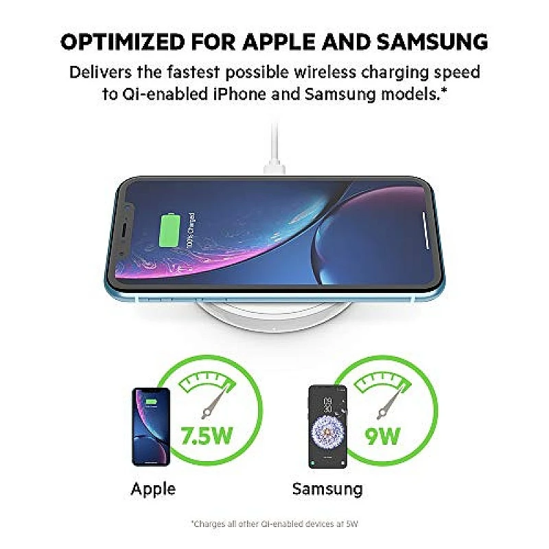 Belkin F7U082MYWHT Boost Up Wireless Charging Pad 10 W, Qi Wireless Charger for White Belkin F7U082MYWHT Boost Up Wireless Charging Pad 10 W, Qi Wireless Charger for White