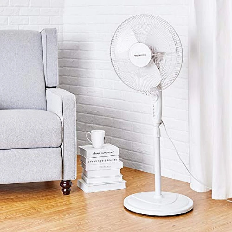 amazon basics High Speed 55 Watt Oscillating Pedestal Fan, 400Mm Sweep Length, White (without Remote) amazon basics High Speed 55 Watt Oscillating Pedestal Fan, 400Mm Sweep Length, White (without Remote)