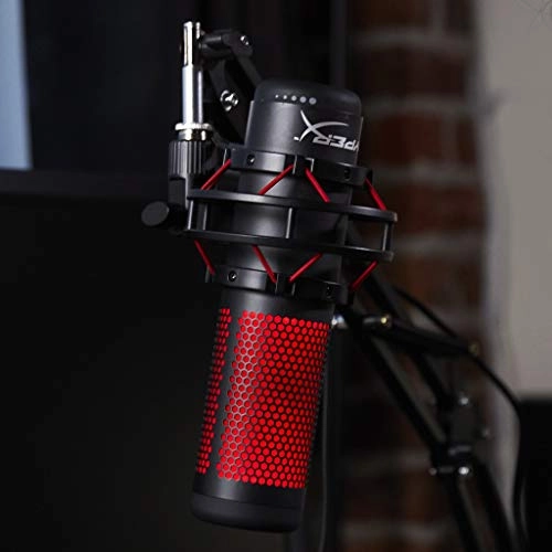 HyperX QuadCast - USB Condenser Gaming Microphone, for PC, PS4 and Mac, Red LED - Black