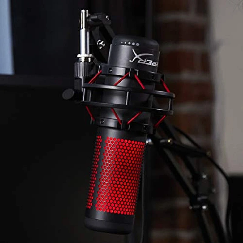 HyperX QuadCast - USB Condenser Gaming Microphone, for PC, PS4 and Mac, Red LED - Black HyperX QuadCast - USB Condenser Gaming Microphone, for PC, PS4 and Mac, Red LED - Black