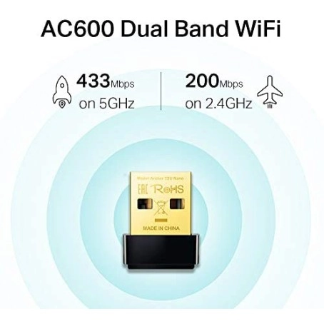 TP-Link USB 600 Mbps WiFi Wireless Network Adapter for Desktop PC with 2.4GHz/5GHz TP-Link USB 600 Mbps WiFi Wireless Network Adapter for Desktop PC with 2.4GHz/5GHz