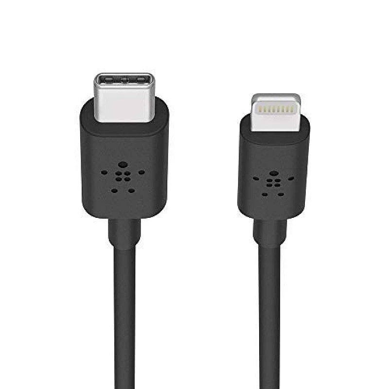 Belkin USB-C to Lightning Cable for iPhone 4 Feet (1.2 Meters) - Black Belkin USB-C to Lightning Cable for iPhone 4 Feet (1.2 Meters) - Black