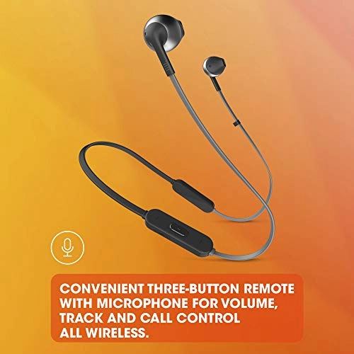 JBL Tune 205BT Wireless Earbud Headphones with Mic (Black)