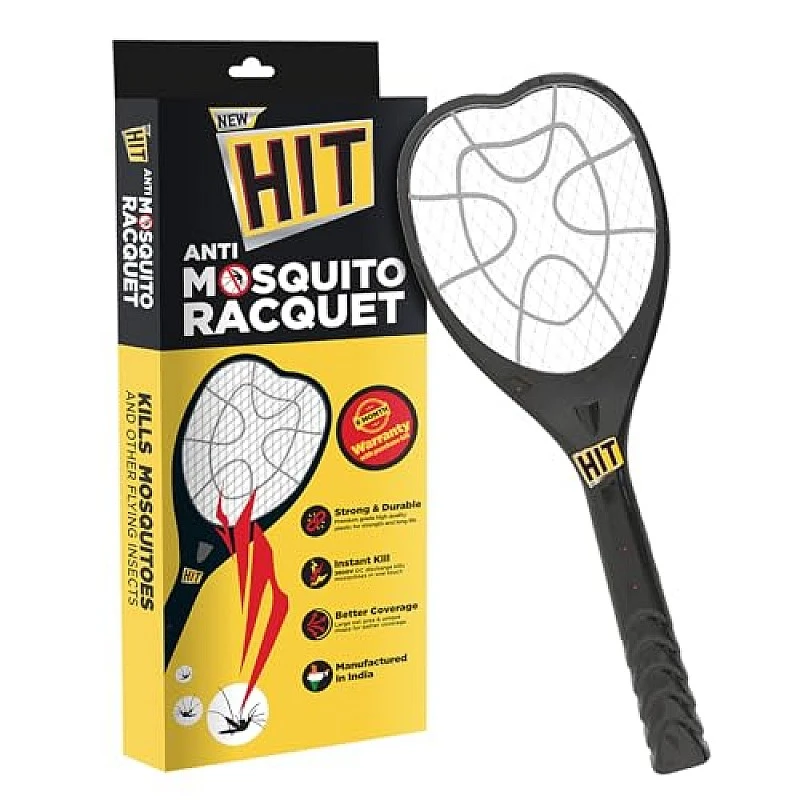 HIT Anti Mosquito Racquet | 6 months Warranty | Rechargeable Mosquito Killer Bat with LED Light | Charge Before Use HIT Anti Mosquito Racquet | 6 months Warranty | Rechargeable Mosquito Killer Bat with LED Light | Charge Before Use