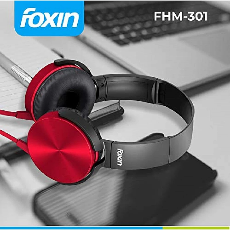 Foxin FHM-301 Over-Ear Wired Stereo Headphone (Red) Foxin FHM-301 Over-Ear Wired Stereo Headphone (Red)