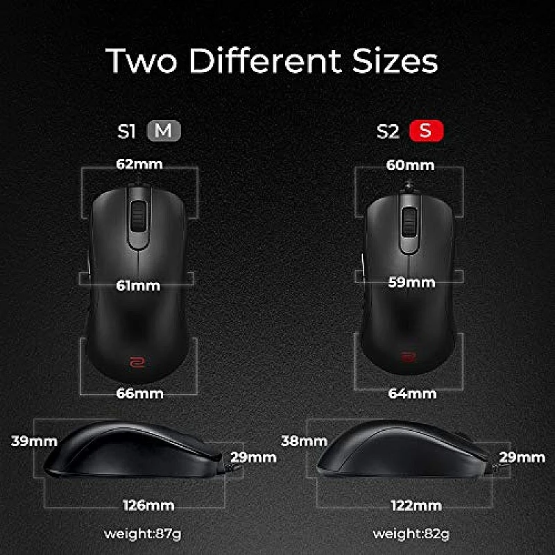 BenQ Zowie S2 Symmetrical-Short Gaming Mouse for Esports (Small) BenQ Zowie S2 Symmetrical-Short Gaming Mouse for Esports (Small)