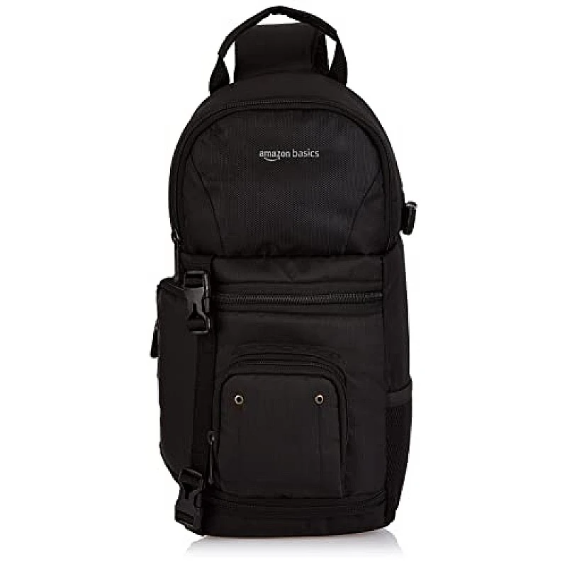 Amazon Basics Camera Sling Bag, for DSLR Camera with Lens, Accessories, Adjustable Padded Strap, Black Amazon Basics Camera Sling Bag, for DSLR Camera with Lens, Accessories, Adjustable Padded Strap, Black