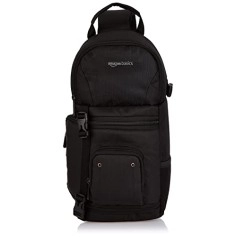 Amazon Basics Camera Sling Bag, for DSLR Camera with Lens, Accessories, Adjustable Padded Strap, Black