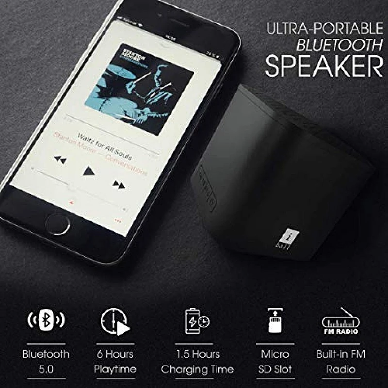 iBall Musi Play A1 Wireless Ultra-Portable Bluetooth Speakers with FM Midnight Black iBall Musi Play A1 Wireless Ultra-Portable Bluetooth Speakers with FM Midnight Black